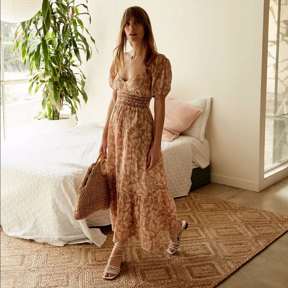 NWT Free people Ellie Printed Maxi XS